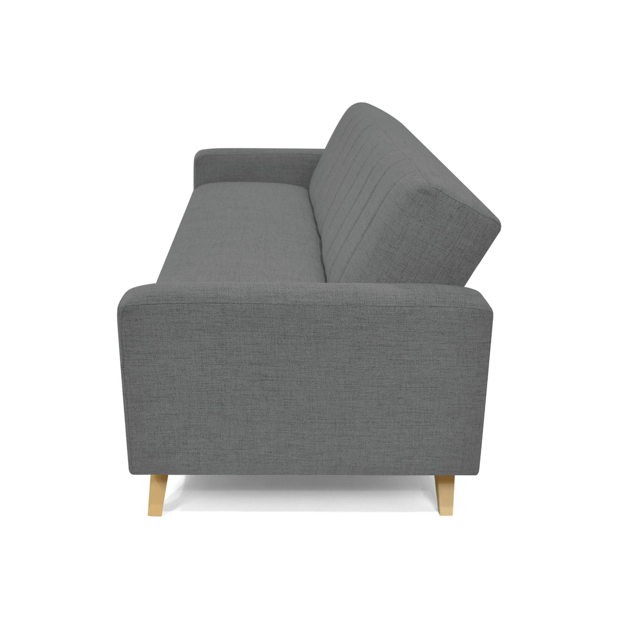 Sofá Cama Dominic Gris Dicosta y Matiz Natural 206x80cm de Tres Puestos Reclinable con Apoya Brazos