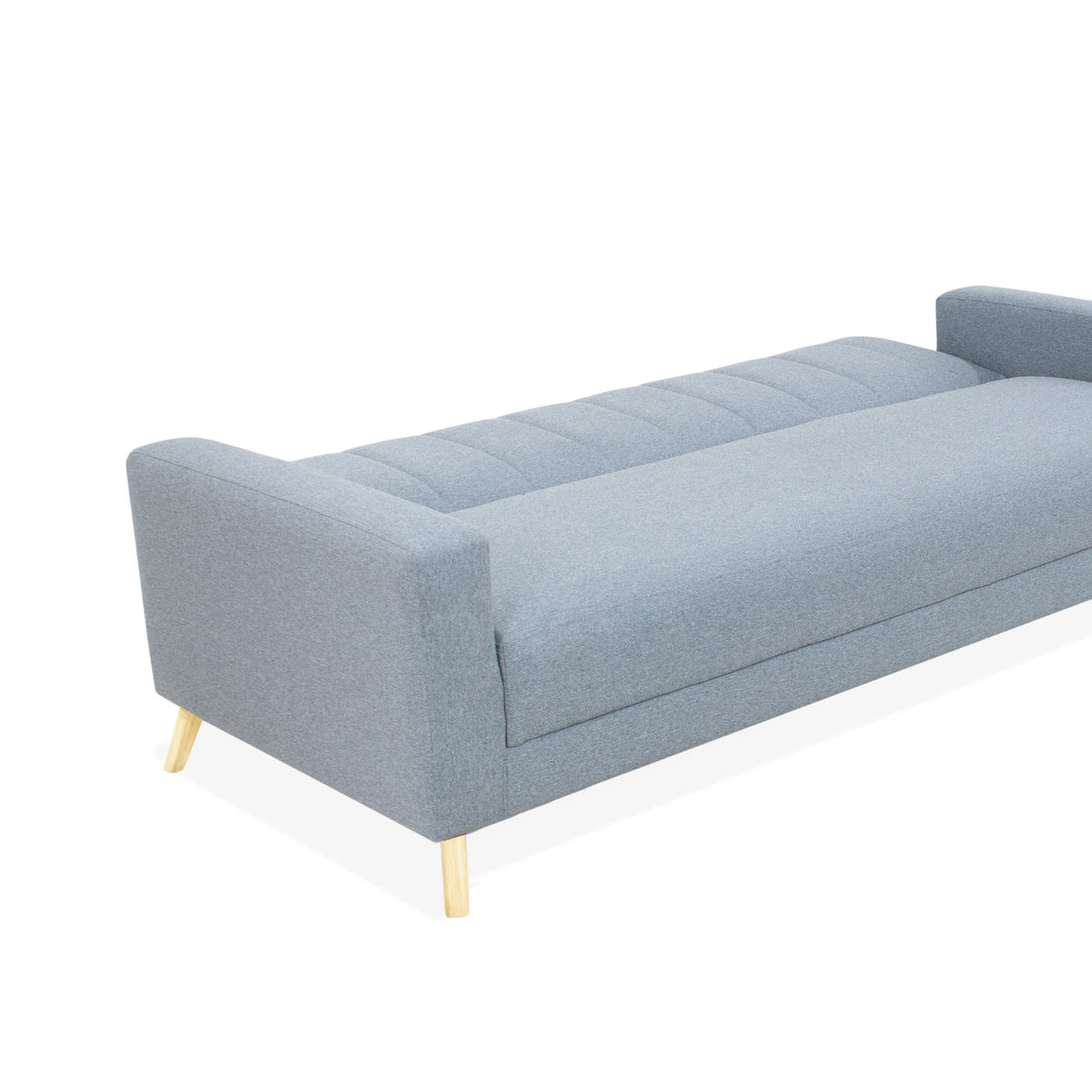 Sofá Cama Dominic Plata Eureka y Matiz Natural 206x80cm de Tres Puestos Reclinable con Apoya Brazos