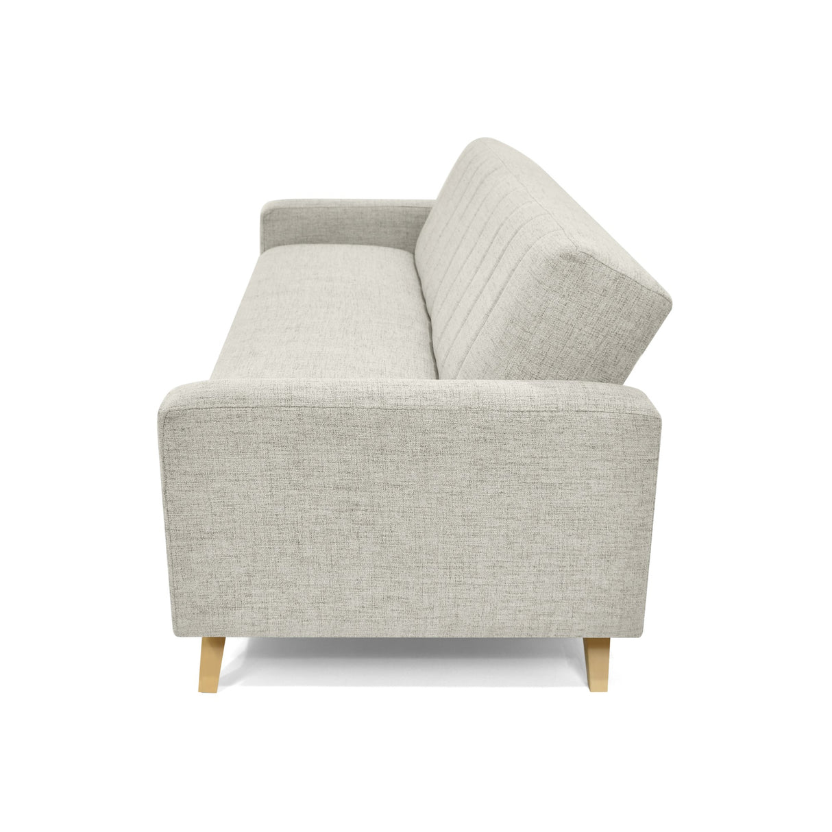 Sofá Cama Dominic Taupe Dicosta y Matiz Natural 206x80cm de Tres Puestos Reclinable con Apoya Brazos