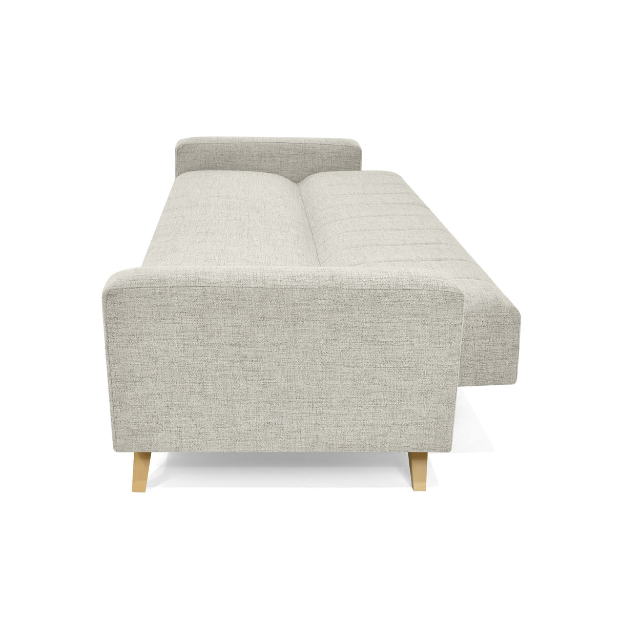 Sofá Cama Dominic Taupe Dicosta y Matiz Natural 206x80cm de Tres Puestos Reclinable con Apoya Brazos