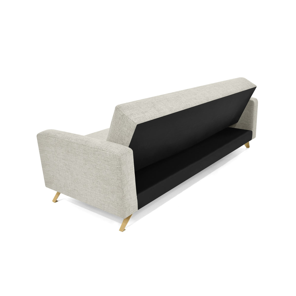 Sofá Cama Dominic Taupe Dicosta y Matiz Natural 206x80cm de Tres Puestos Reclinable con Apoya Brazos