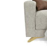 Sofá Cama Dominic Taupe Dicosta y Matiz Natural 206x80cm de Tres Puestos Reclinable con Apoya Brazos