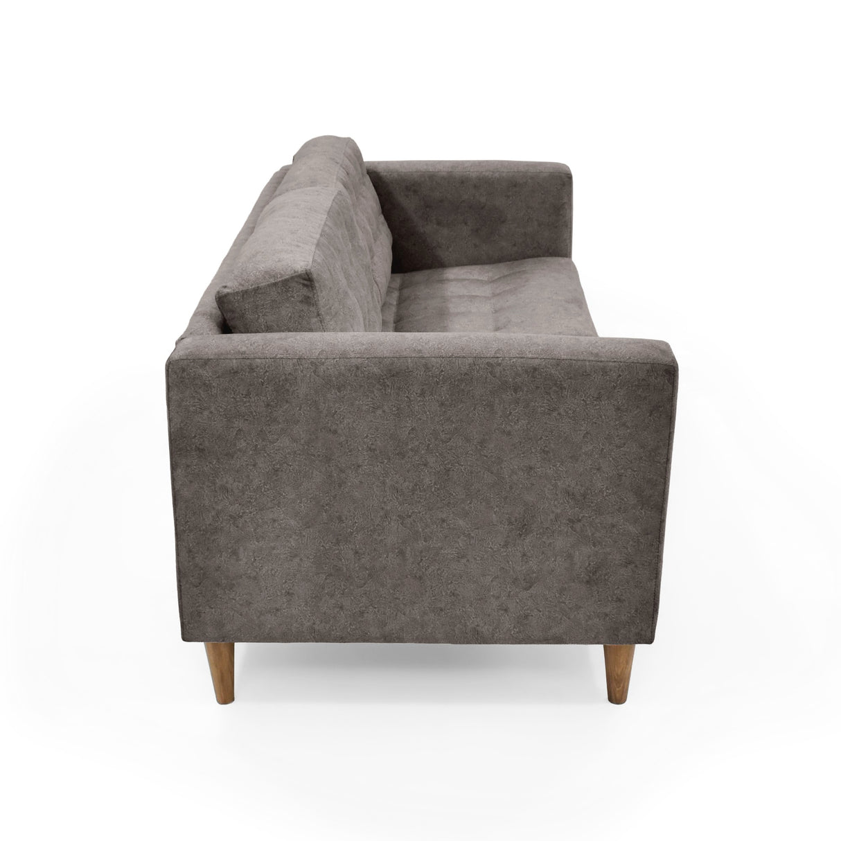 Sofá Donatello Taupe Sky y Matiz Caoba 183x81cm de Tres Puestos sin Apoya Brazos
