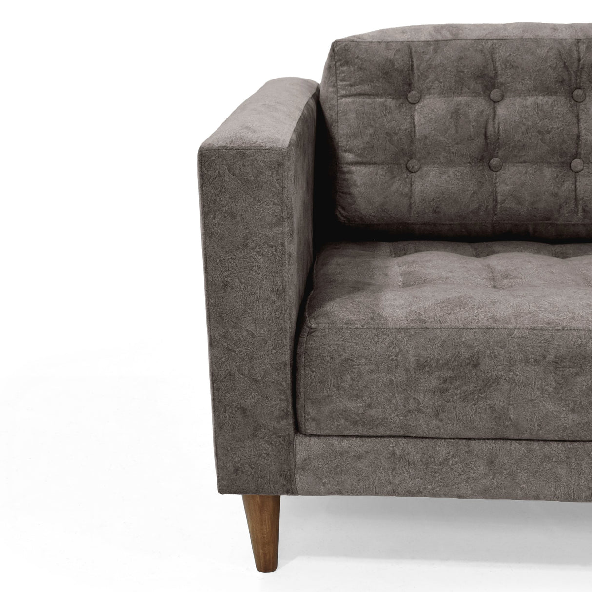 Sofá Donatello Taupe Sky y Matiz Caoba 183x81cm de Tres Puestos sin Apoya Brazos