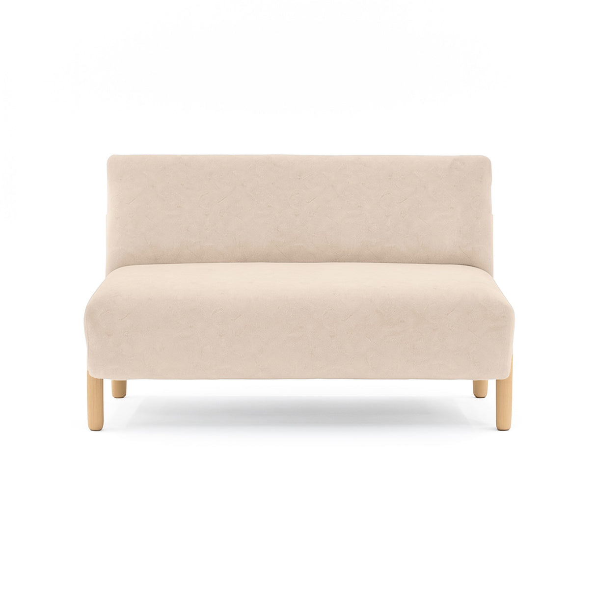 Sofá Dubi Beige Sky y Matiz Natural 123x73cm de Dos Puestos sin Apoya Brazos