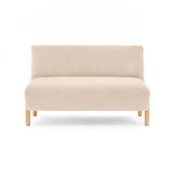 Sofá Dubi Beige Sky y Matiz Natural 123x73cm de Dos Puestos sin Apoya Brazos