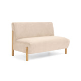 Sofá Dubi Beige Sky y Matiz Natural 123x73cm de Dos Puestos sin Apoya Brazos