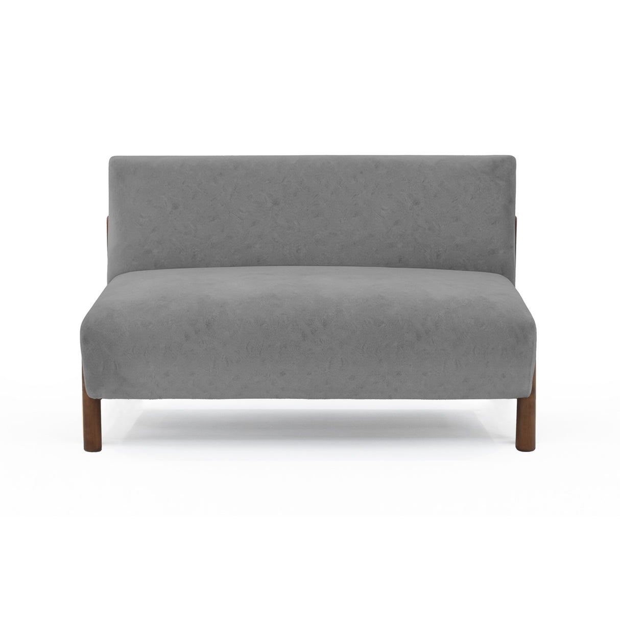 Sofá Dubi Gris Sky y Matiz Caoba 123x73cm de Dos Puestos sin Apoya Brazos