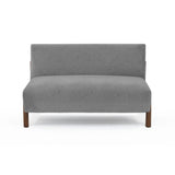 Sofá Dubi Gris Sky y Matiz Caoba 123x73cm de Dos Puestos sin Apoya Brazos