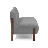 Sofá Dubi Gris Sky y Matiz Caoba 123x73cm de Dos Puestos sin Apoya Brazos