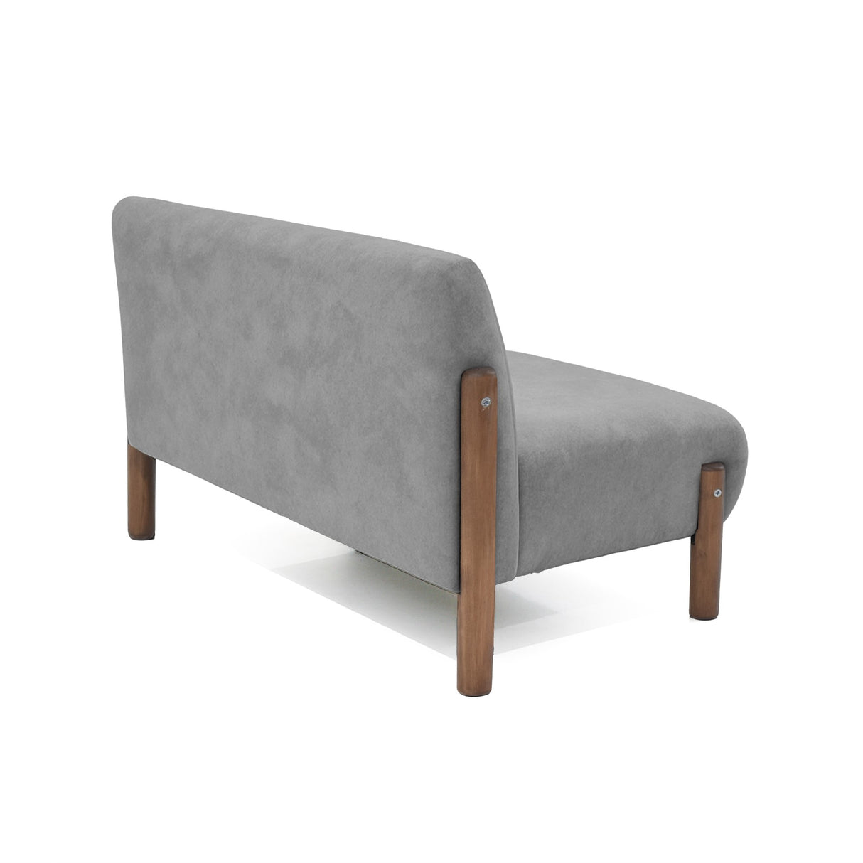 Sofá Dubi Gris Sky y Matiz Caoba 123x73cm de Dos Puestos sin Apoya Brazos