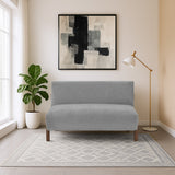 Sofá Dubi Gris Sky y Matiz Caoba 123x73cm de Dos Puestos sin Apoya Brazos