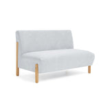 Sofá Dubi Plata Sky y Matiz Natural 123x73cm de Dos Puestos sin Apoya Brazos