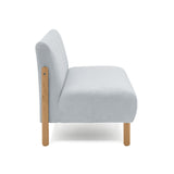 Sofá Dubi Plata Sky y Matiz Natural 123x73cm de Dos Puestos sin Apoya Brazos