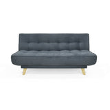 Sofá Cama Gales Gris Denver y Matiz Natural 180x84cm de Tres Puestos Reclinable sin Apoya Brazos