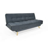 Sofá Cama Gales Gris Denver y Matiz Natural 180x84cm de Tres Puestos Reclinable sin Apoya Brazos