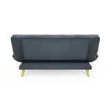 Sofá Cama Gales Gris Denver y Matiz Natural 180x84cm de Tres Puestos Reclinable sin Apoya Brazos