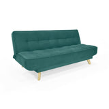 Sofá Cama Gales Petróleo Denver y Matiz Natural 180x84cm de Tres Puestos Reclinable sin Apoya Brazos