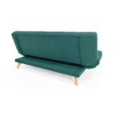 Sofá Cama Gales Petróleo Denver y Matiz Natural 180x84cm de Tres Puestos Reclinable sin Apoya Brazos