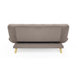 Sofá Cama Gales Taupe Denver y Matiz Natural 180x84cm de Tres Puestos Reclinable sin Apoya Brazos