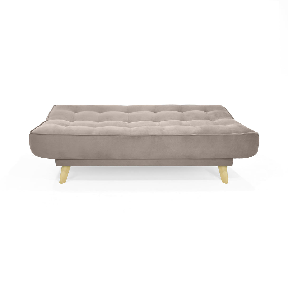 Sofá Cama Gales Taupe Denver y Matiz Natural 180x84cm de Tres Puestos Reclinable sin Apoya Brazos
