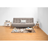 Sofá Cama Gales Taupe Denver y Matiz Natural 180x84cm de Tres Puestos Reclinable sin Apoya Brazos