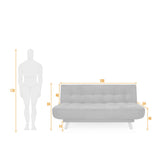 Sofá Cama Gales Aqua Dicosta y Matiz Natural 180x84cm de Tres Puestos Reclinable sin Apoya Brazos