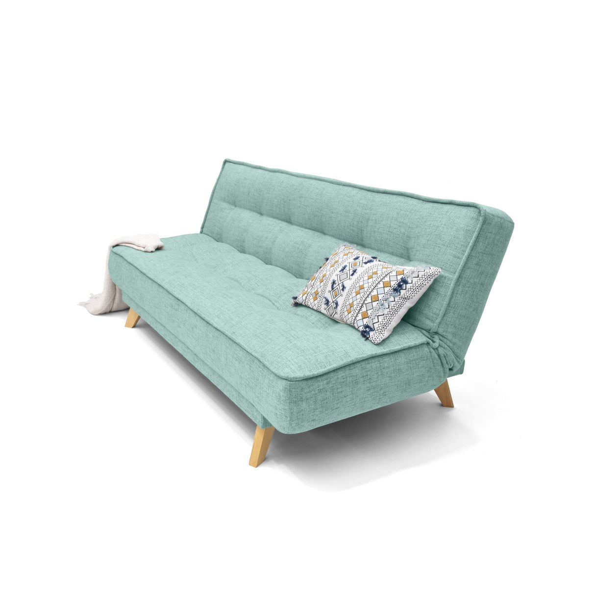 Sofá Cama Gales Aqua Dicosta y Matiz Natural 180x84cm de Tres Puestos Reclinable sin Apoya Brazos