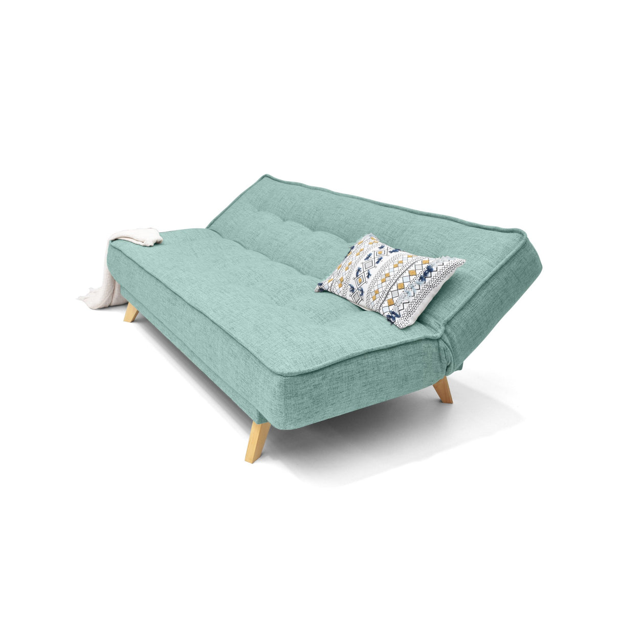 Sofá Cama Gales Aqua Dicosta y Matiz Natural 180x84cm de Tres Puestos Reclinable sin Apoya Brazos