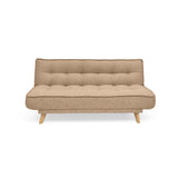 Sofá Cama Gales Beige Dicosta y Matiz Natural 180x84cm de Tres Puestos Reclinable sin Apoya Brazos