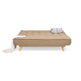 Sofá Cama Gales Beige Dicosta y Matiz Natural 180x84cm de Tres Puestos Reclinable sin Apoya Brazos
