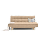 Sofá Cama Gales Beige Dicosta y Matiz Natural 180x84cm de Tres Puestos Reclinable sin Apoya Brazos