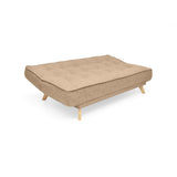 Sofá Cama Gales Beige Dicosta y Matiz Natural 180x84cm de Tres Puestos Reclinable sin Apoya Brazos
