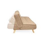 Sofá Cama Gales Beige Dicosta y Matiz Natural 180x84cm de Tres Puestos Reclinable sin Apoya Brazos