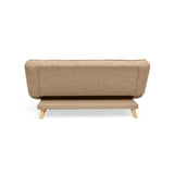 Sofá Cama Gales Beige Dicosta y Matiz Natural 180x84cm de Tres Puestos Reclinable sin Apoya Brazos