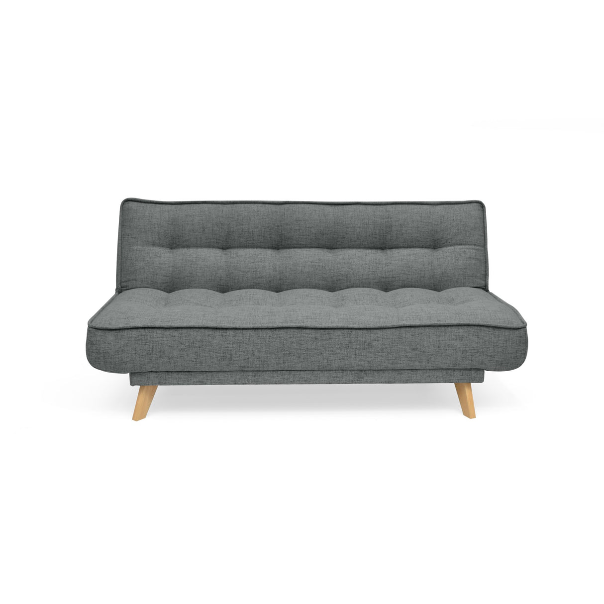 Sofá Cama Gales Gris Dicosta y Matiz Natural 180x84cm de Tres Puestos Reclinable sin Apoya Brazos