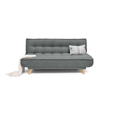 Sofá Cama Gales Gris Dicosta y Matiz Natural 180x84cm de Tres Puestos Reclinable sin Apoya Brazos