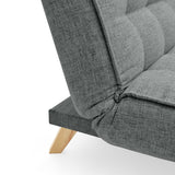 Sofá Cama Gales Gris Dicosta y Matiz Natural 180x84cm de Tres Puestos Reclinable sin Apoya Brazos