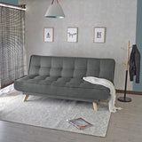 Sofá Cama Gales Gris Dicosta y Matiz Natural 180x84cm de Tres Puestos Reclinable sin Apoya Brazos