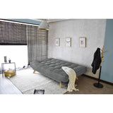 Sofá Cama Gales Gris Dicosta y Matiz Natural 180x84cm de Tres Puestos Reclinable sin Apoya Brazos