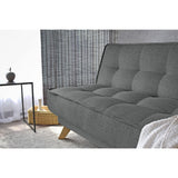 Sofá Cama Gales Gris Dicosta y Matiz Natural 180x84cm de Tres Puestos Reclinable sin Apoya Brazos