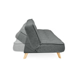 Sofá Cama Gales Gris Dicosta y Matiz Natural 180x84cm de Tres Puestos Reclinable sin Apoya Brazos