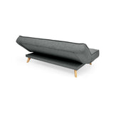 Sofá Cama Gales Gris Dicosta y Matiz Natural 180x84cm de Tres Puestos Reclinable sin Apoya Brazos