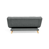 Sofá Cama Gales Gris Dicosta y Matiz Natural 180x84cm de Tres Puestos Reclinable sin Apoya Brazos
