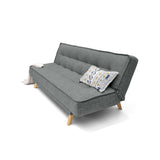 Sofá Cama Gales Gris Dicosta y Matiz Natural 180x84cm de Tres Puestos Reclinable sin Apoya Brazos
