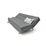 Sofá Cama Gales Gris Dicosta y Matiz Natural 180x84cm de Tres Puestos Reclinable sin Apoya Brazos