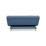 Sofá Cama Gales Índigo Dicosta y Matiz Natural 180x84cm de Tres Puestos Reclinable sin Apoya Brazos