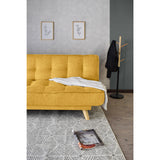 Sofá Cama Gales Mostaza Dicosta y Matiz Natural 180x84cm de Tres Puestos Reclinable sin Apoya Brazos