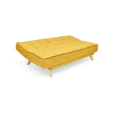 Sofá Cama Gales Mostaza Dicosta y Matiz Natural 180x84cm de Tres Puestos Reclinable sin Apoya Brazos