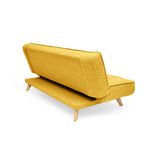 Sofá Cama Gales Mostaza Dicosta y Matiz Natural 180x84cm de Tres Puestos Reclinable sin Apoya Brazos